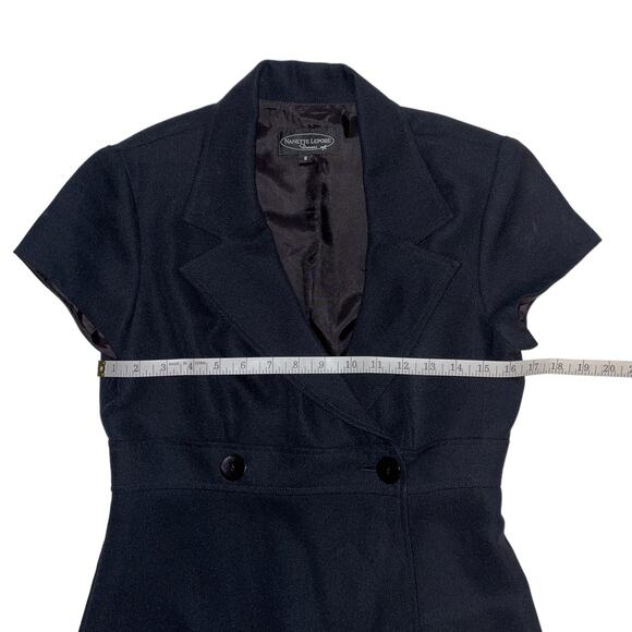 Nanette Lepore Short Sleeve Collared Black Mini Dress Size 8 - Picture 9 of 12